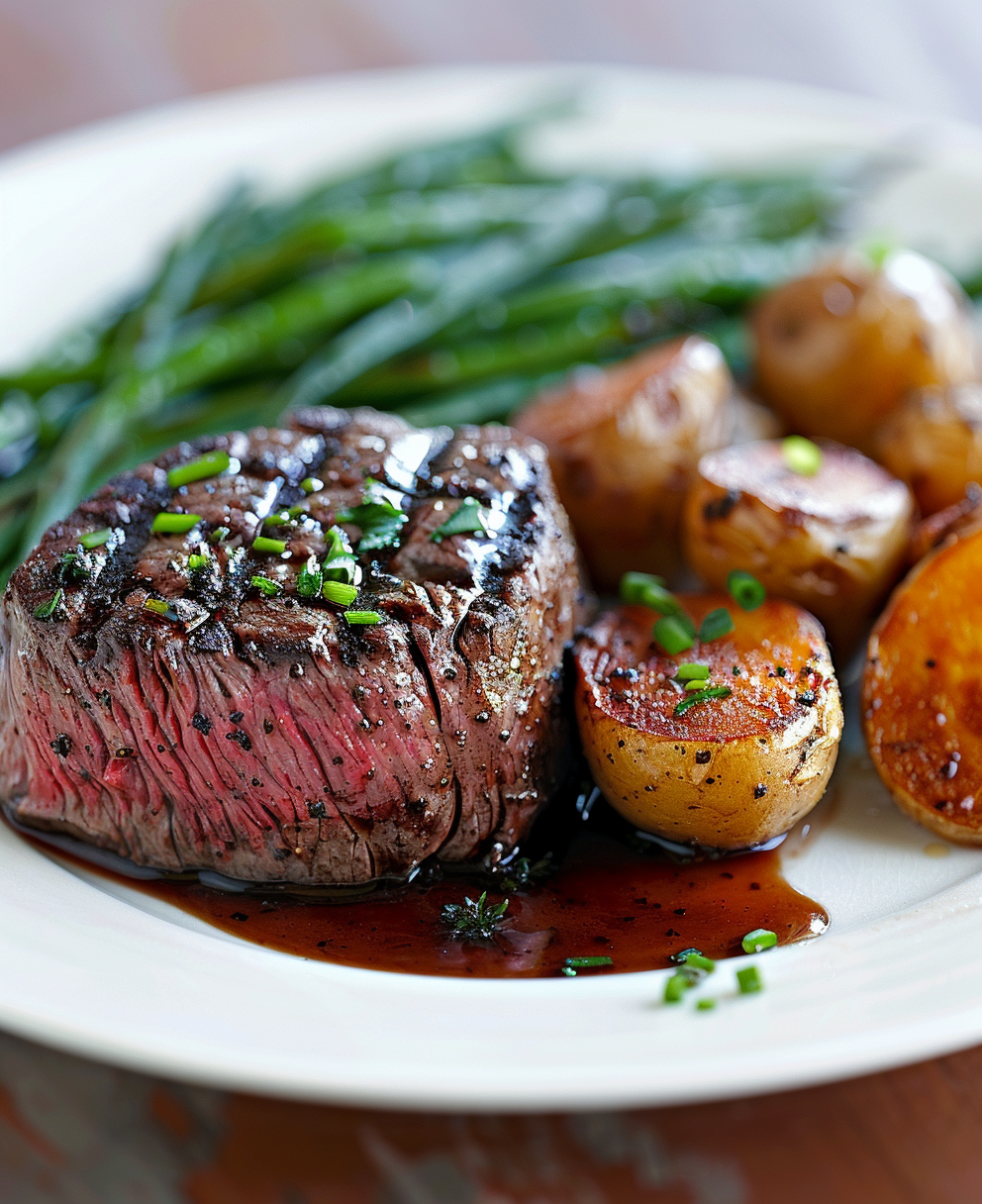 pan seared steak filet mignon
