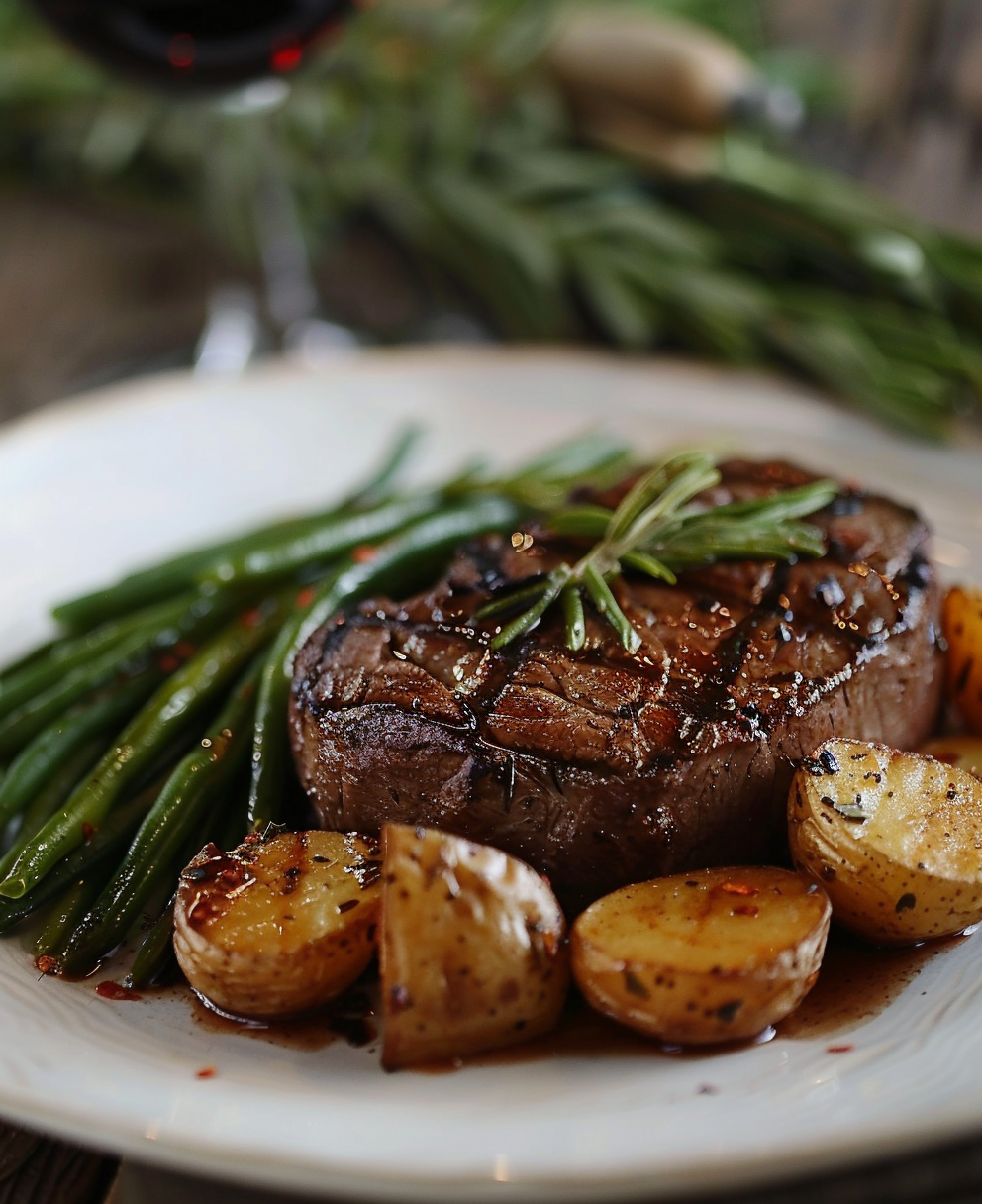 pan seared steak filet mignon