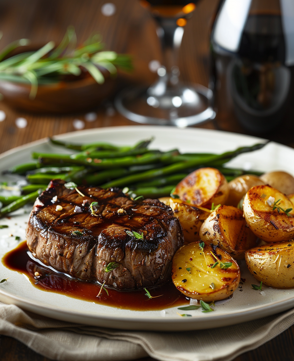 pan seared steak filet mignon