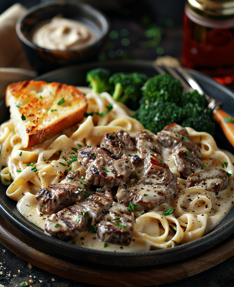 steak alfredo recipe