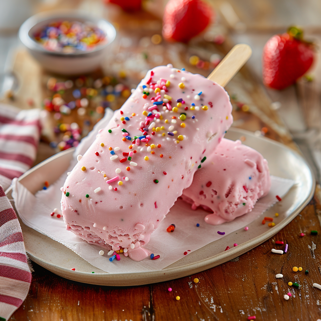 strawberry ice cream bar
