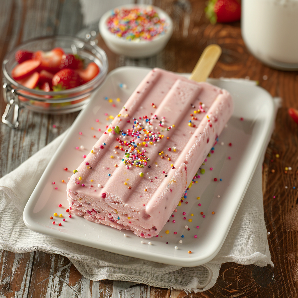 strawberry ice cream bar