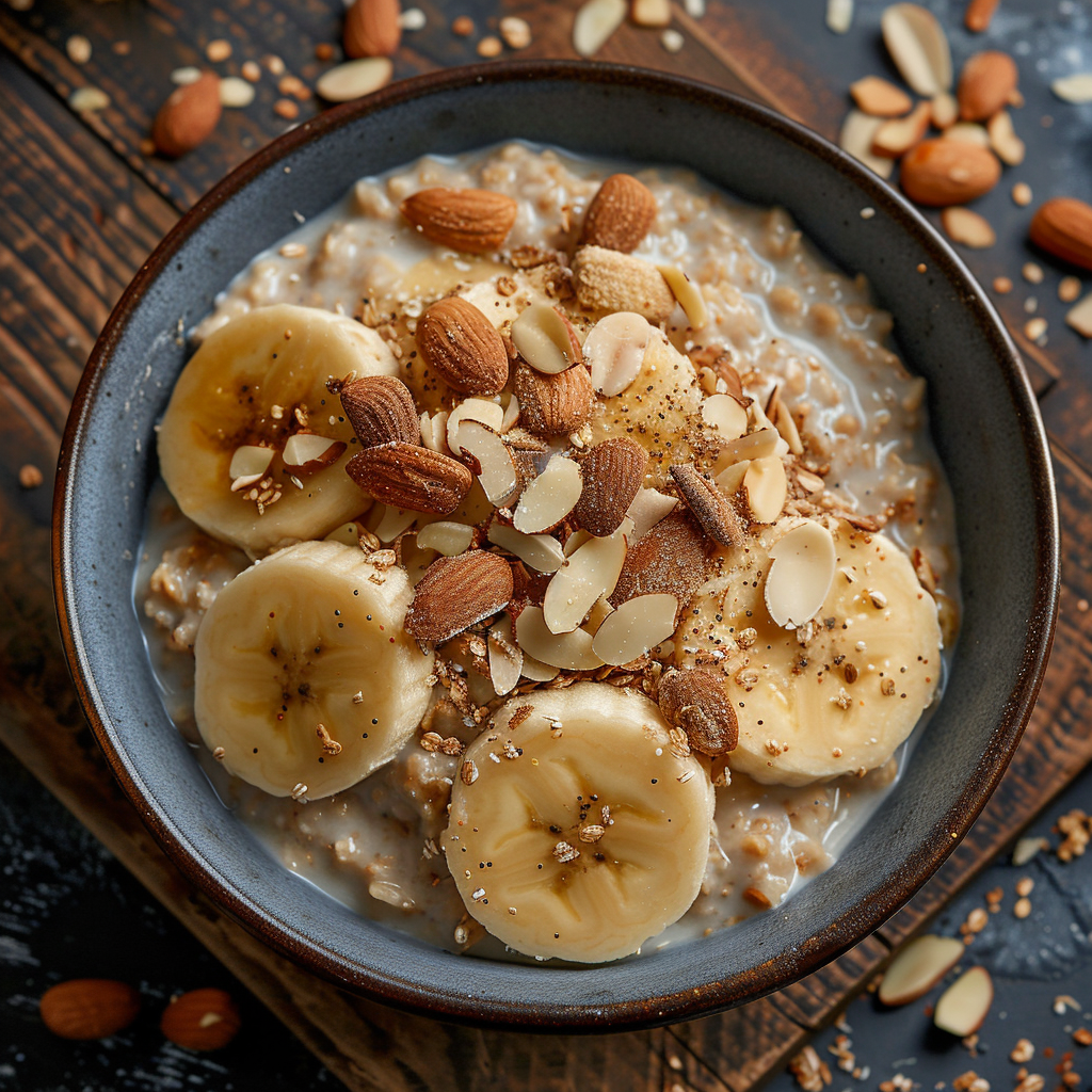 Alkaline Almond Oatmeal with Banana