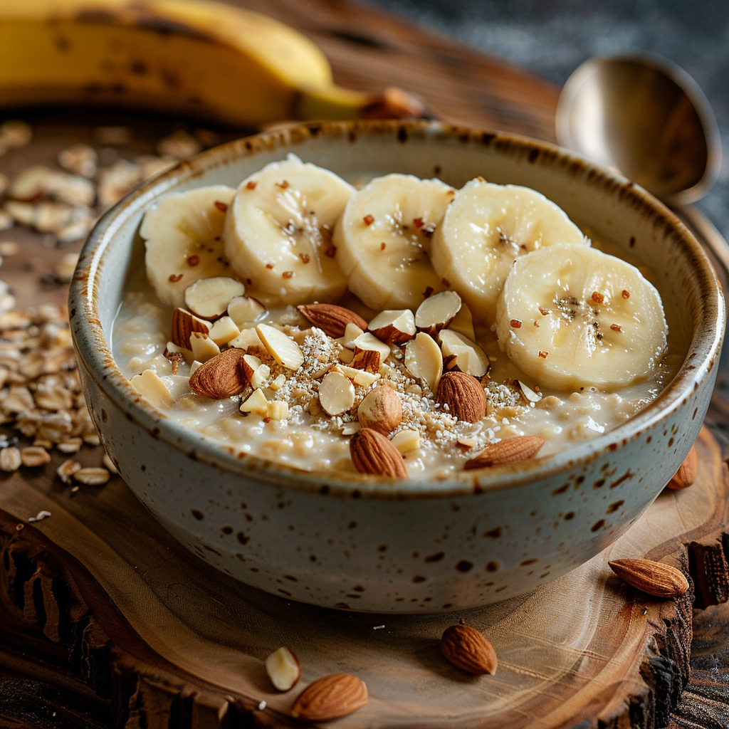 Alkaline Almond Oatmeal with Banana