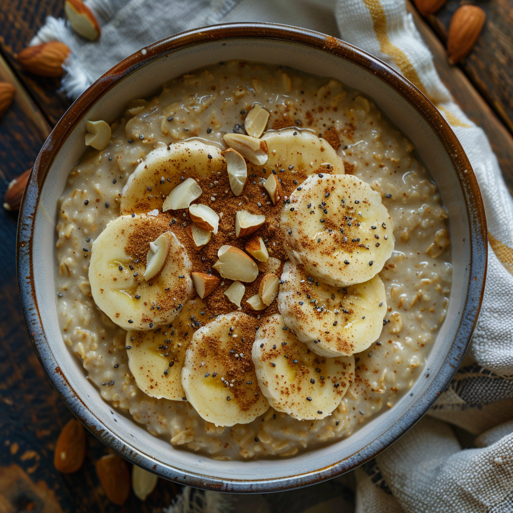 Alkaline Almond Oatmeal with Banana