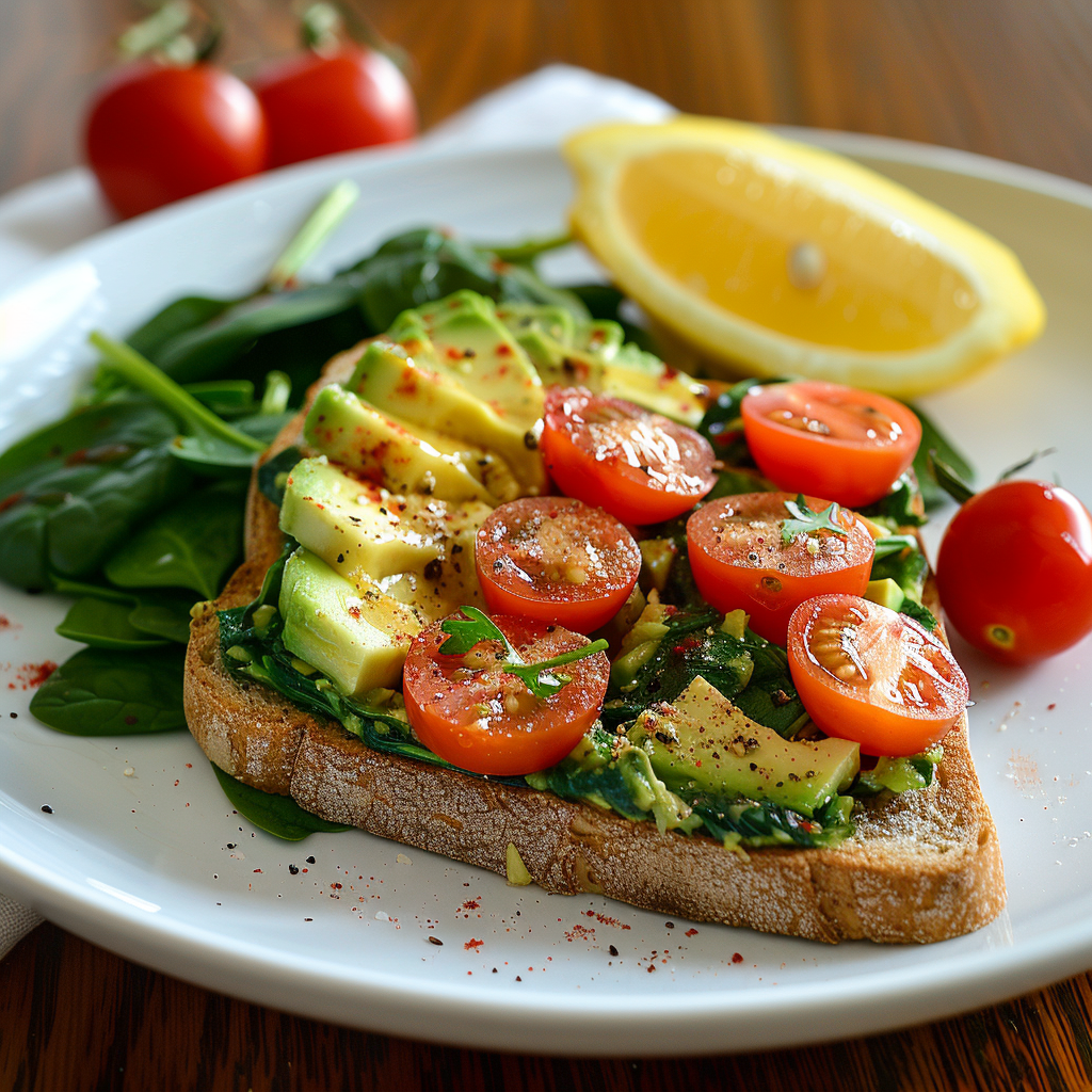 Alkaline Avocado and Spinach Toast