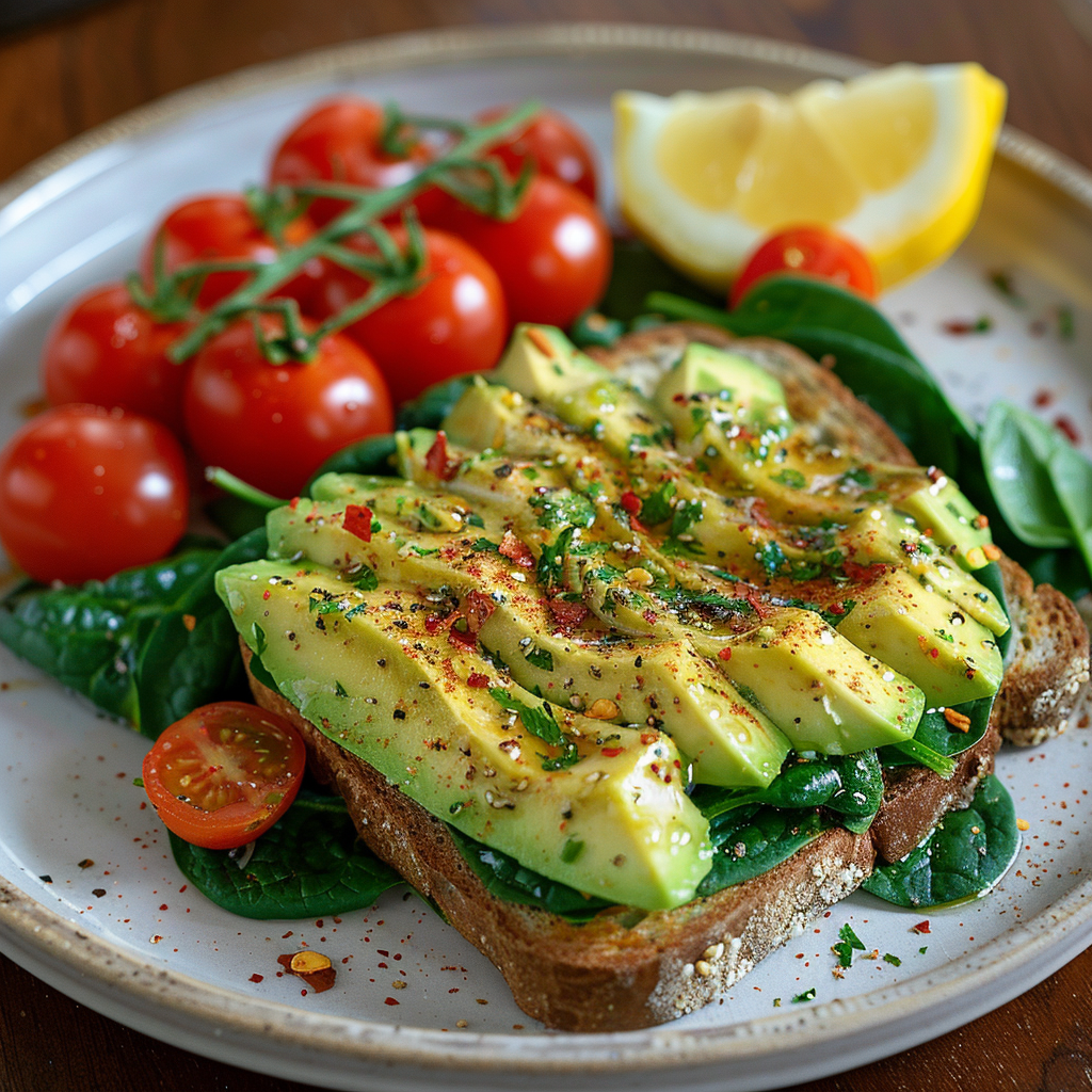 Alkaline Avocado and Spinach Toast