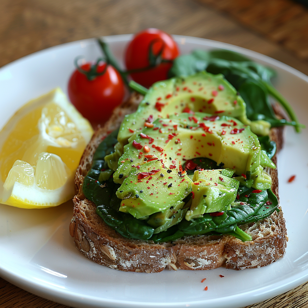 Alkaline Avocado and Spinach Toast