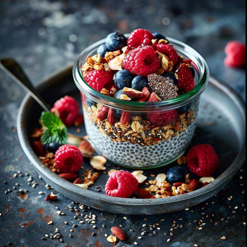 Alkaline Chia Seed Pudding with Berries