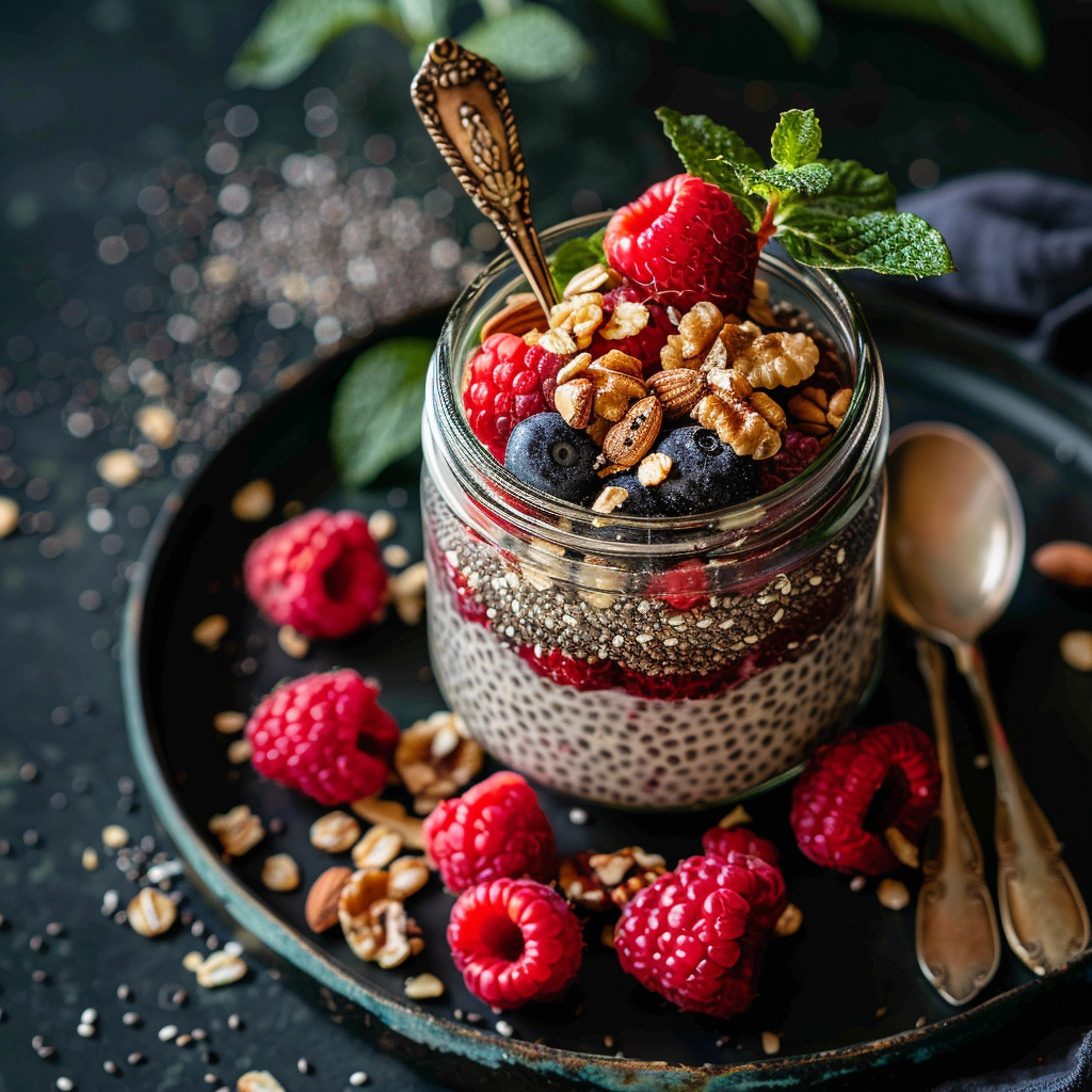 Alkaline Chia Seed Pudding with Berries