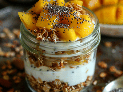 Alkaline Coconut Yogurt Parfait with Mango: Refreshing & Healthy Delight
