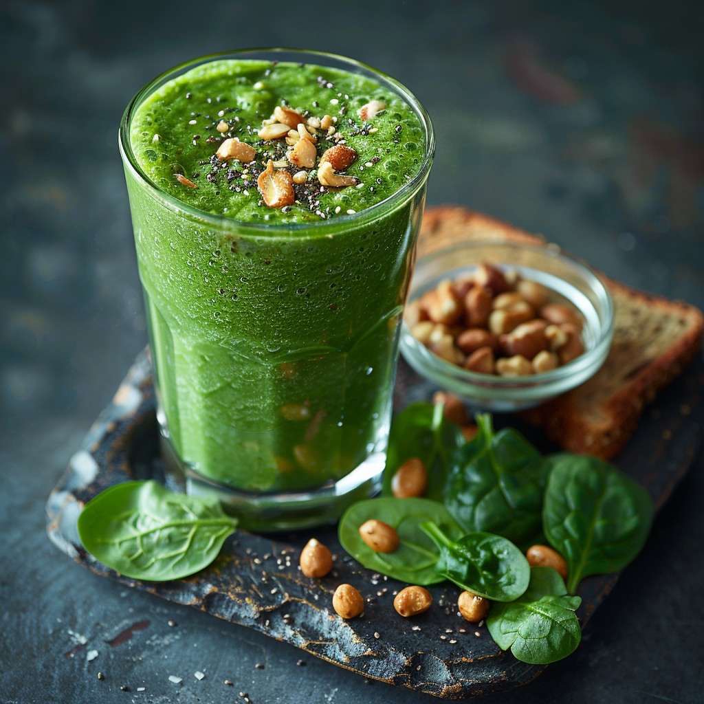 Alkaline Green Protein Smoothie with Spinach