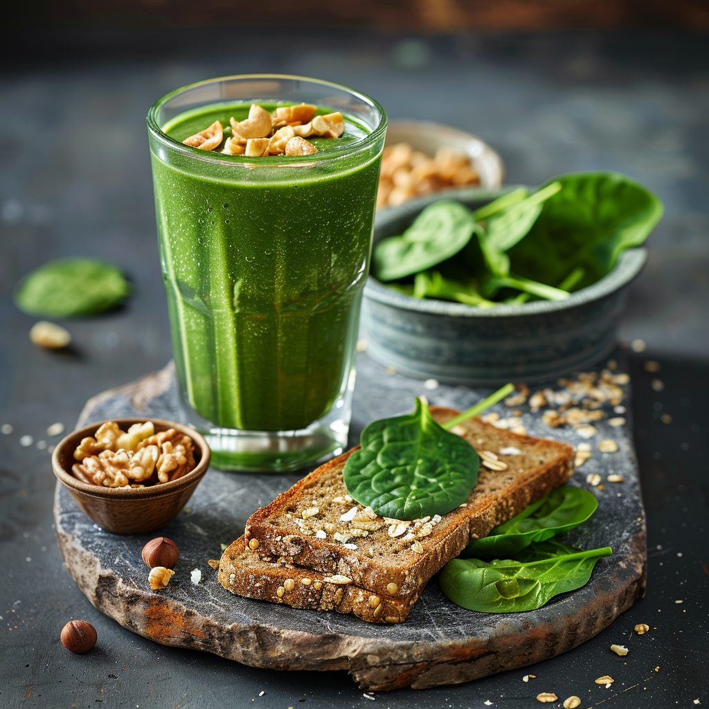 Alkaline Green Protein Smoothie with Spinach