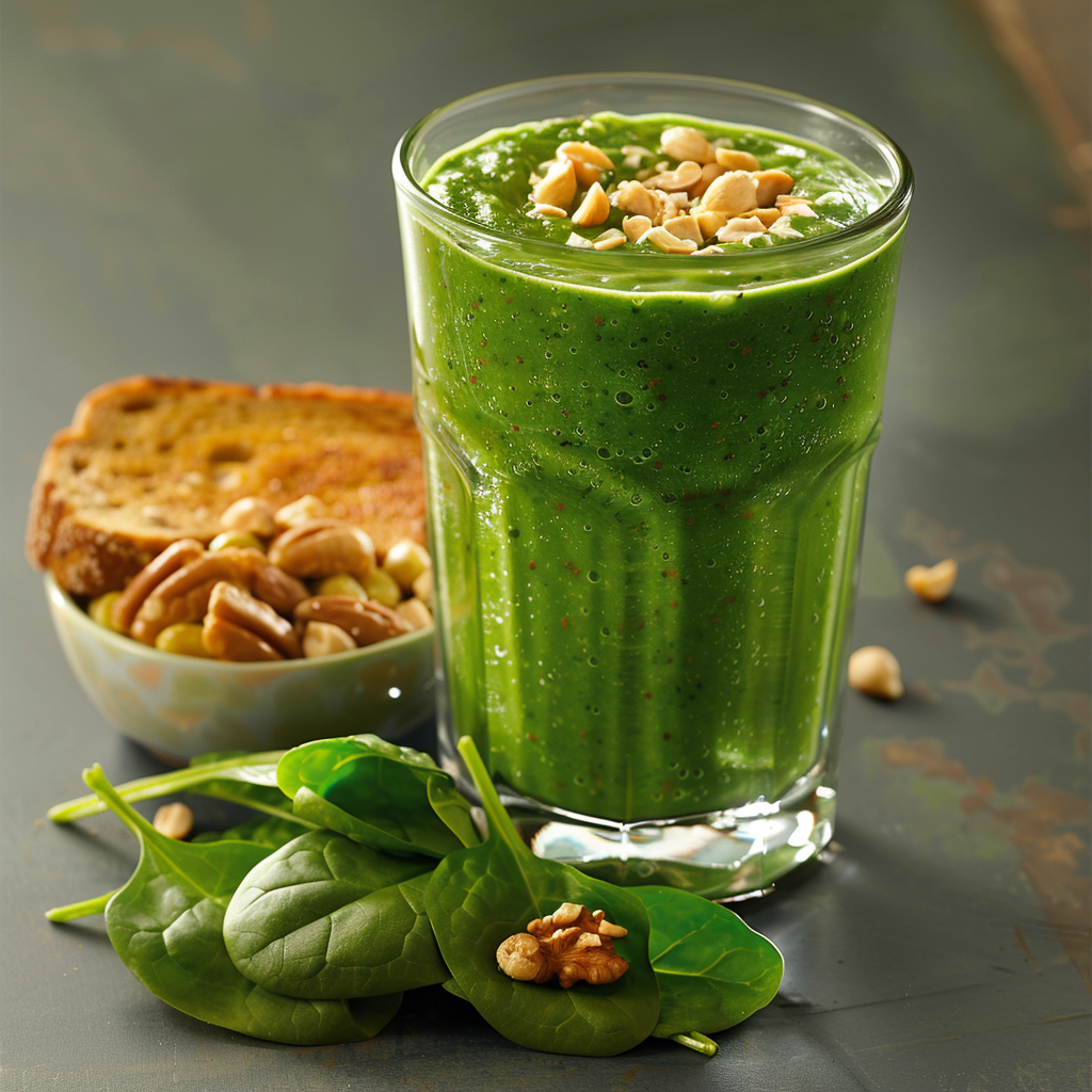 Alkaline Green Protein Smoothie with Spinach