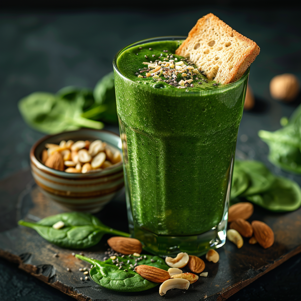 Alkaline Green Protein Smoothie with Spinach