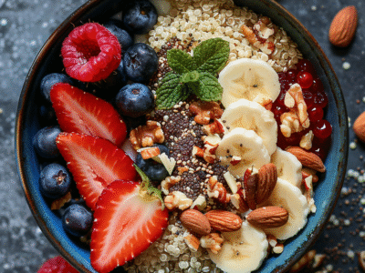 Alkaline Quinoa Breakfast Bowl with Almond Milk: Energize Your Morning