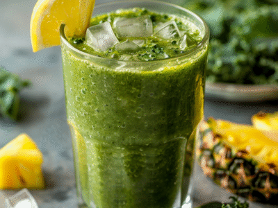 Alkaline Smoothie with Kale and Pineapple: Refreshing Detox Boost