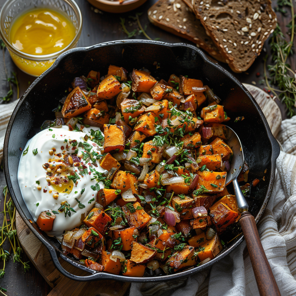 Alkaline Sweet Potato Hash with Herbs