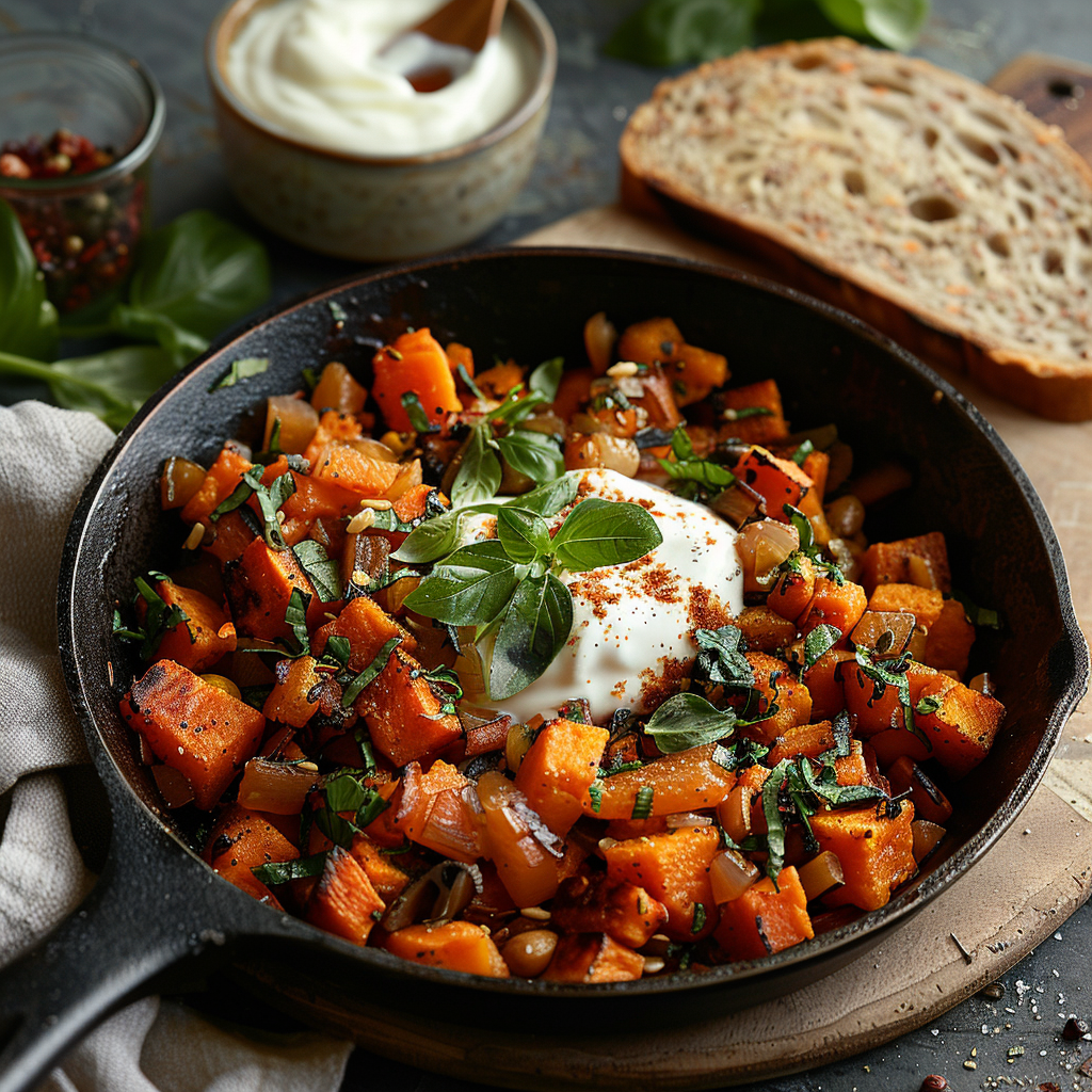 Alkaline Sweet Potato Hash with Herbs