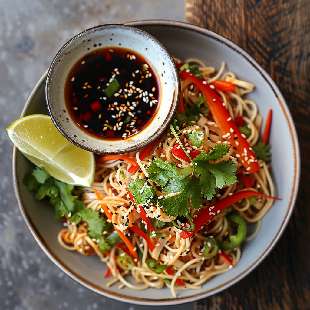 Asian Sesame Noodle Salad with Veggies