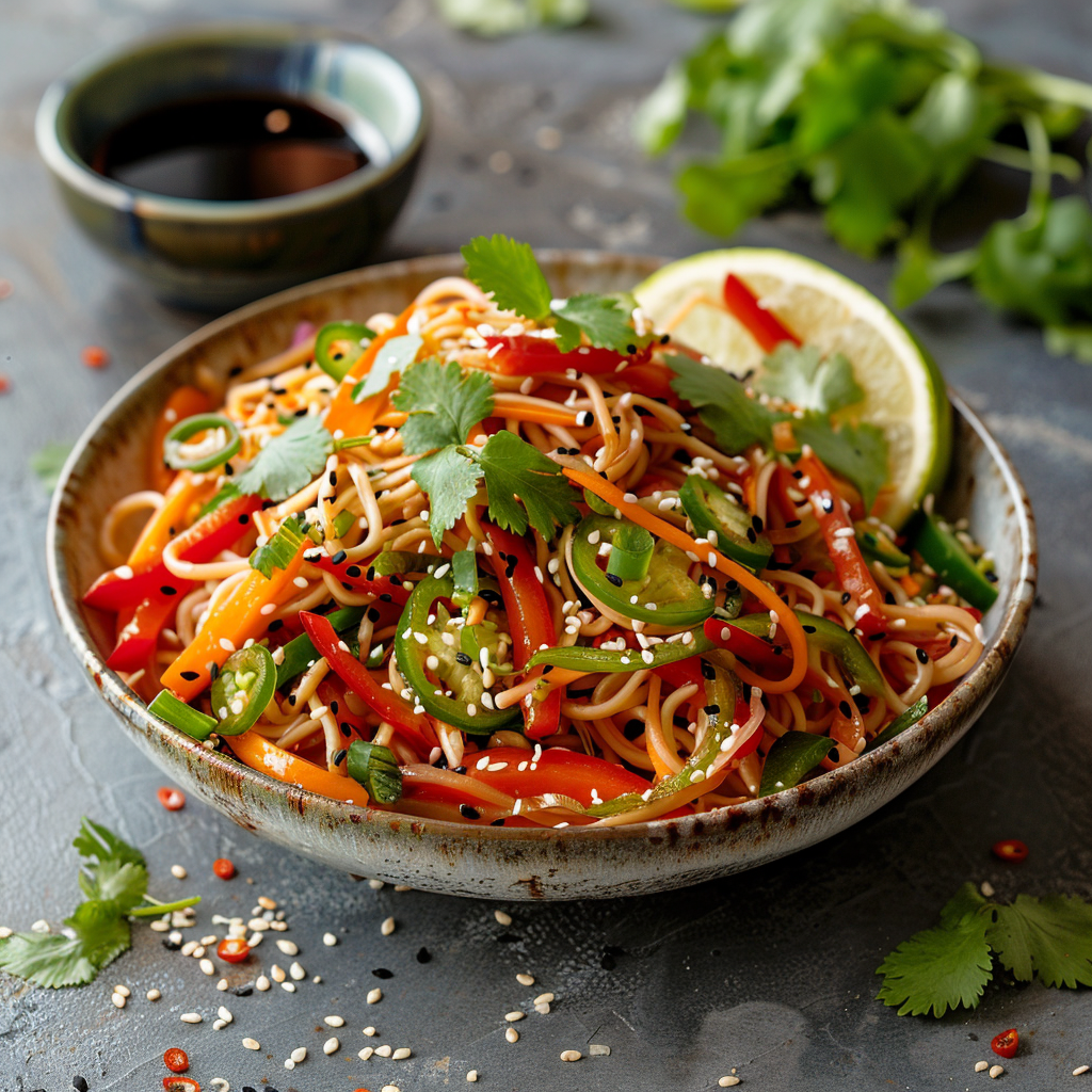 Asian Sesame Noodle Salad with Veggies