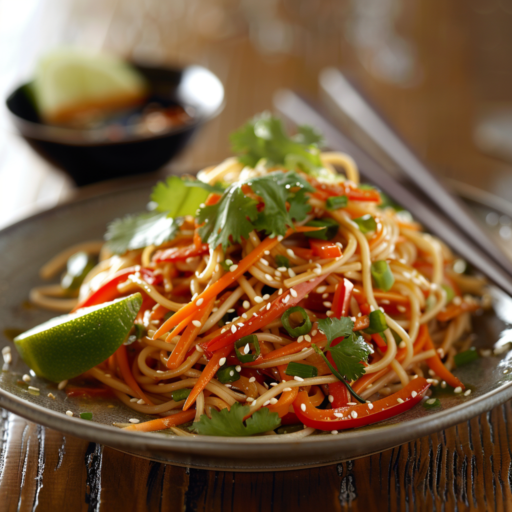 Asian Sesame Noodle Salad with Veggies
