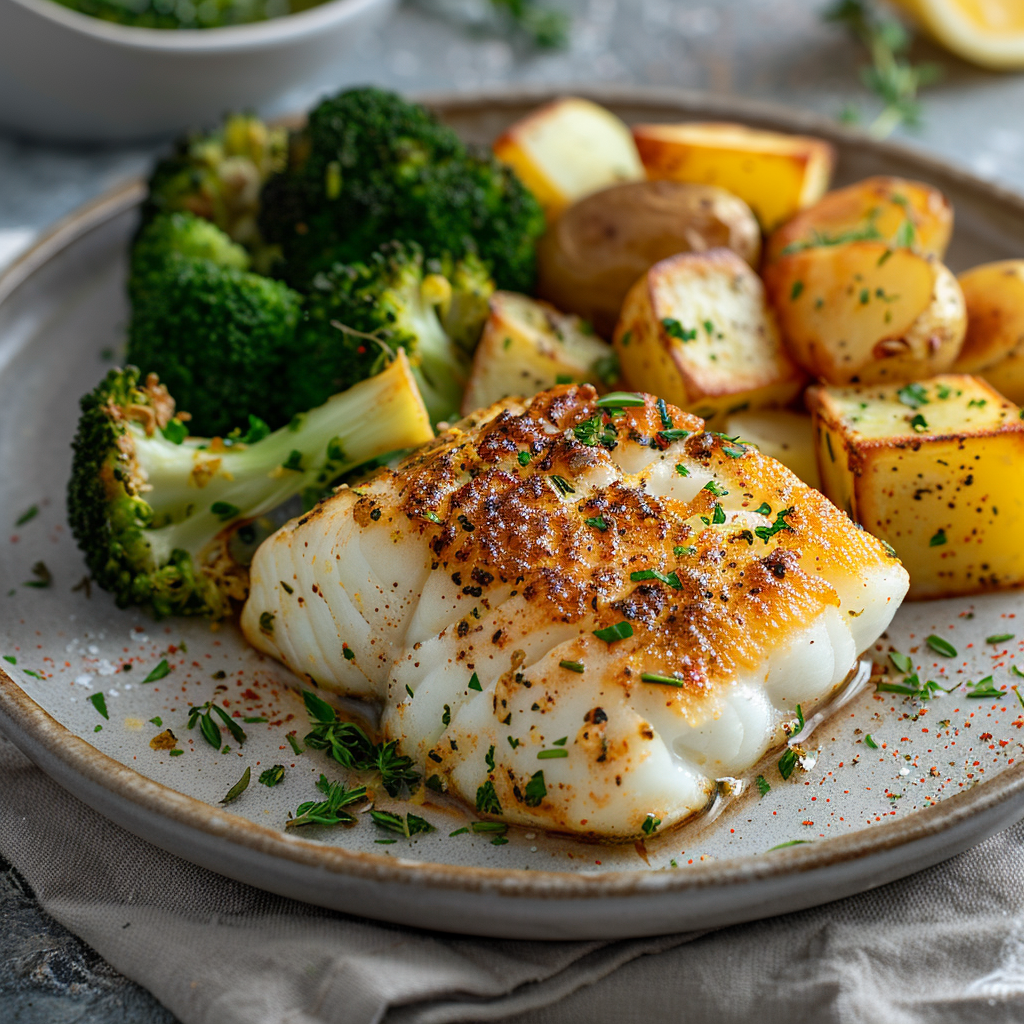 Baked Cod with Lemon and Herbs