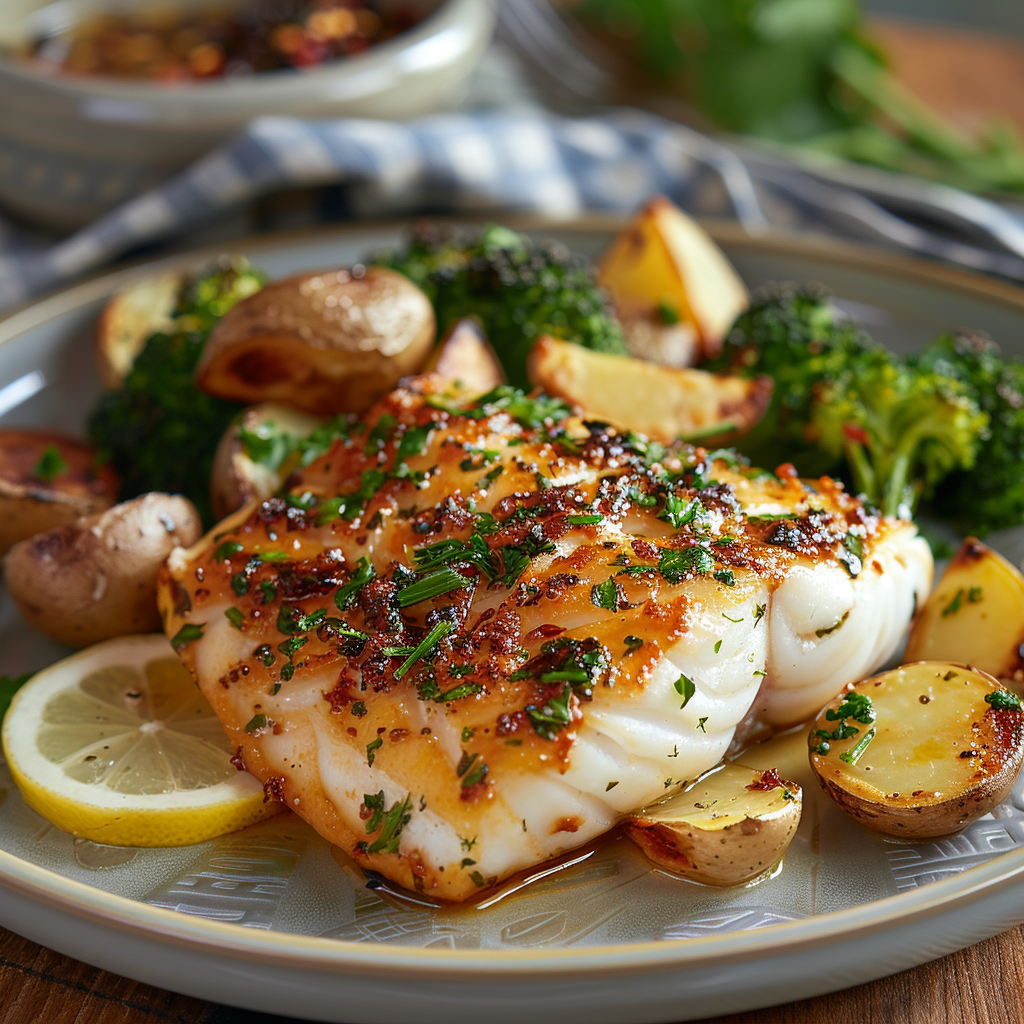 Baked Cod with Lemon and Herbs