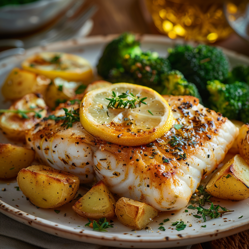 Baked Cod with Lemon and Herbs