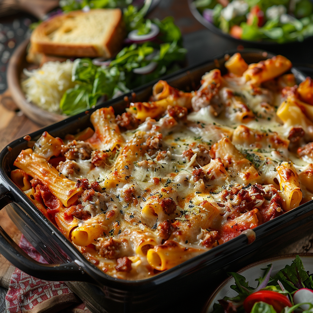 Baked Ziti with Sausage and Cheese