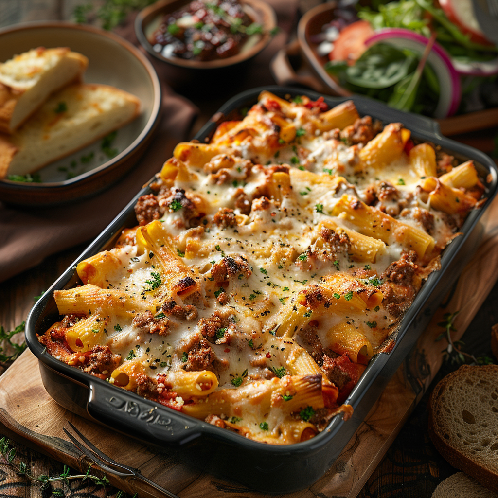 Baked Ziti with Sausage and Cheese