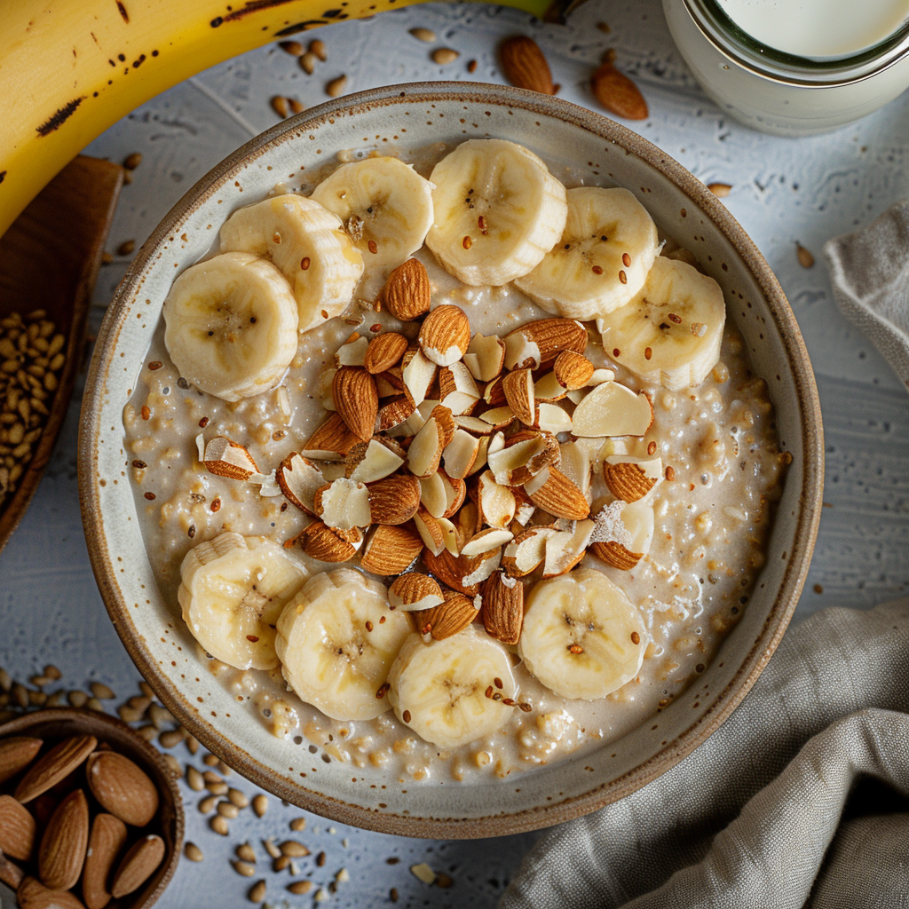 Banana Oatmeal with Ginger and Almond Milk
