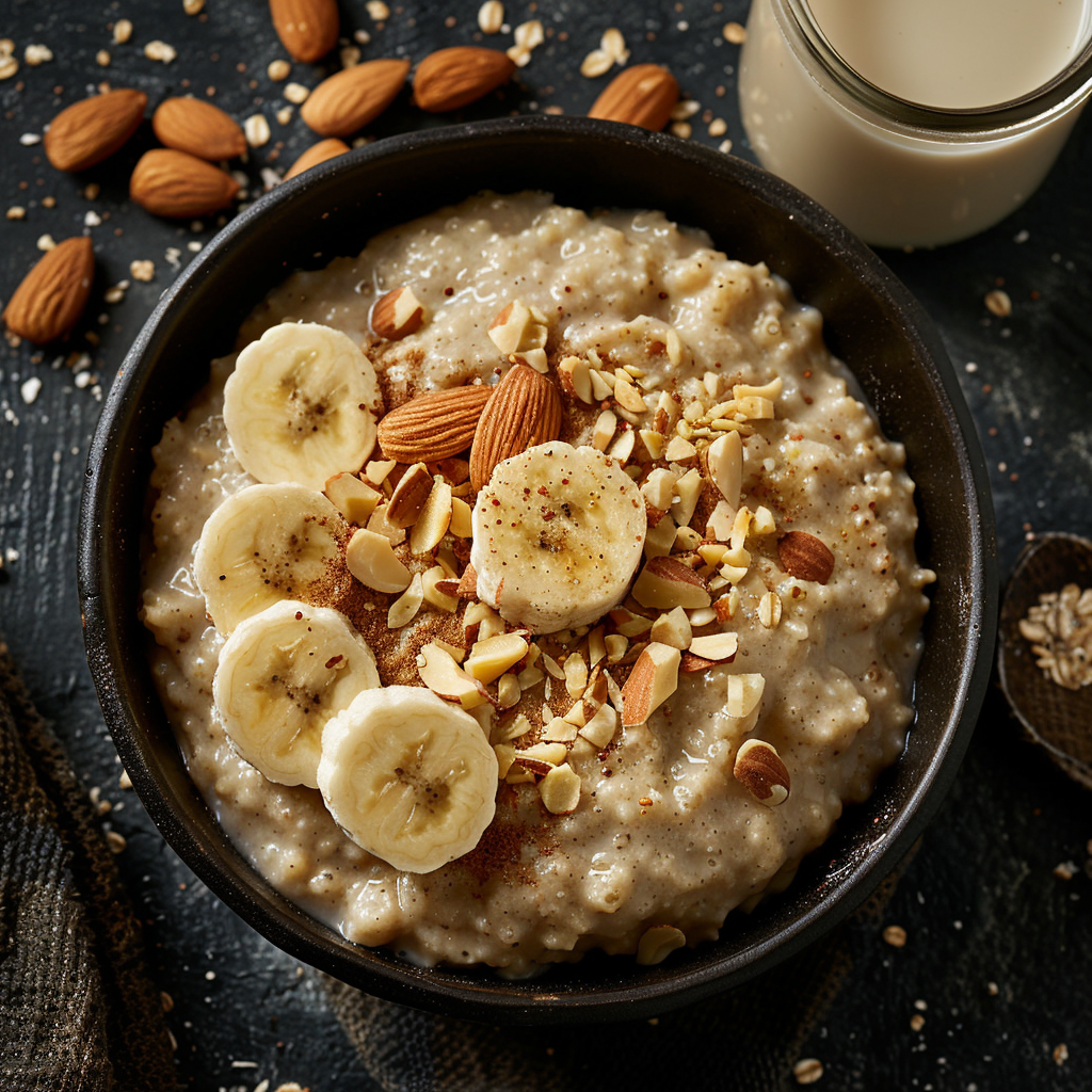 Banana Oatmeal with Ginger and Almond Milk