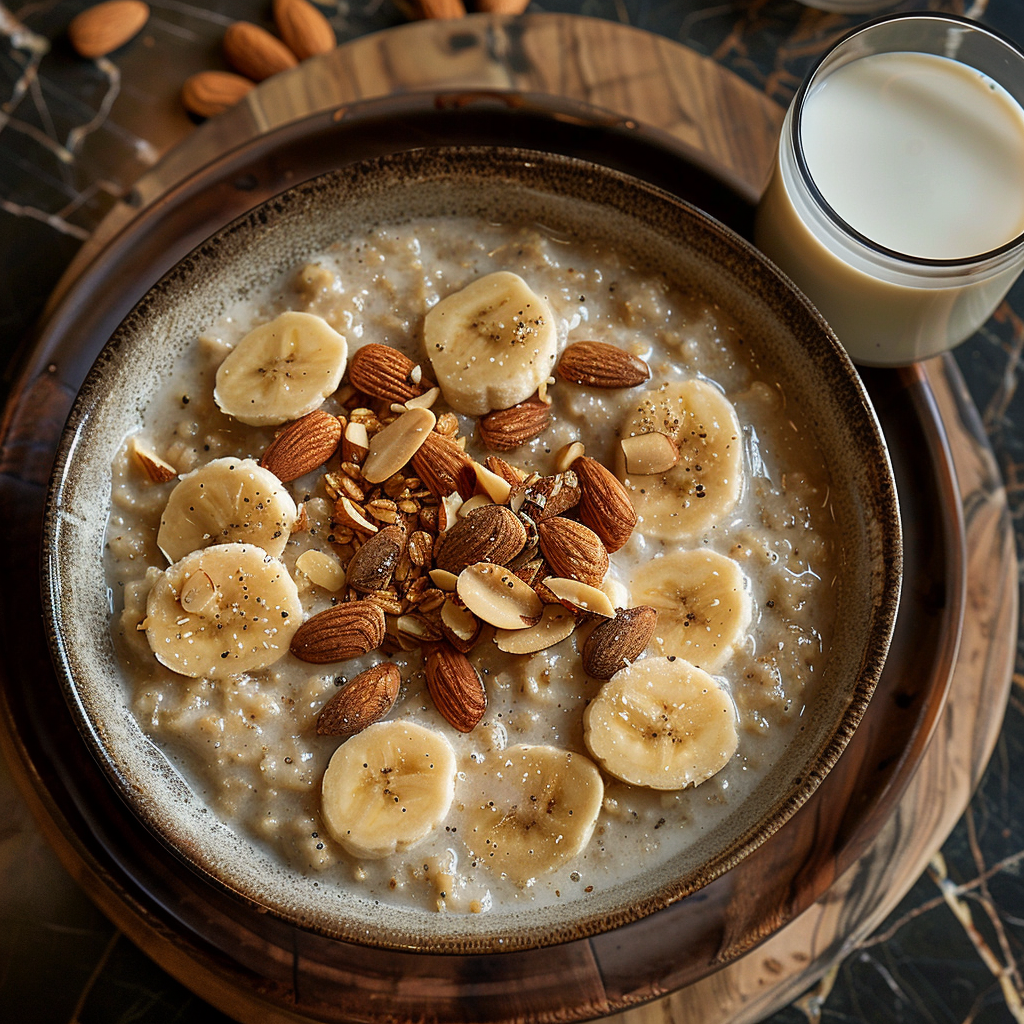 Banana Oatmeal with Ginger and Almond Milk