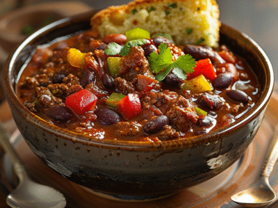 Beef Chili with Beans and Bell Peppers: Hearty & Flavorful Recipe