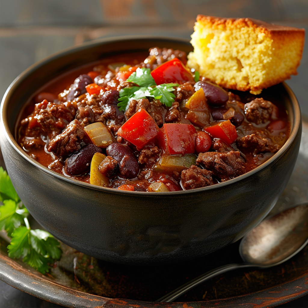 Beef Chili with Beans and Bell Peppers
