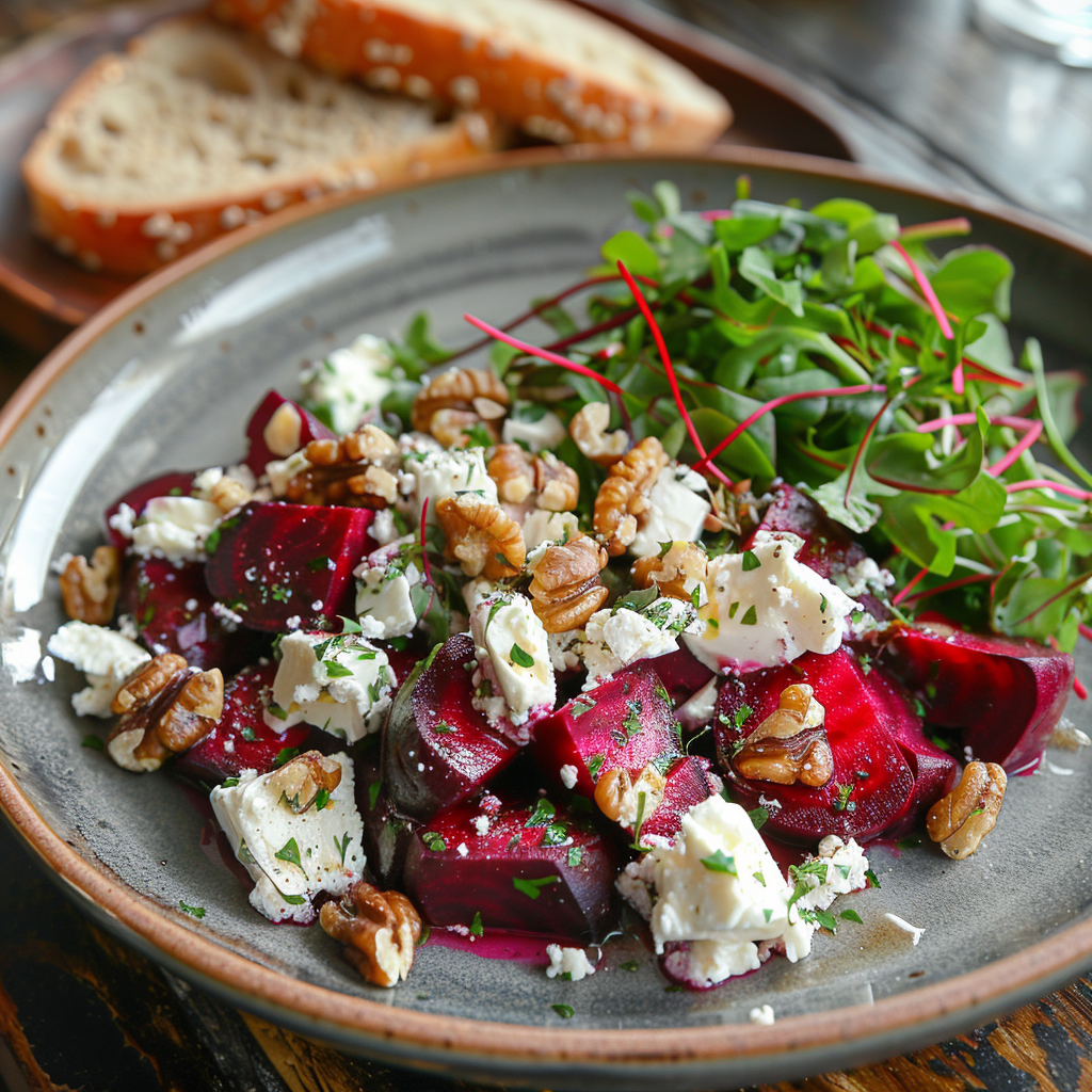 Beet and Goat Cheese Salad with Walnuts