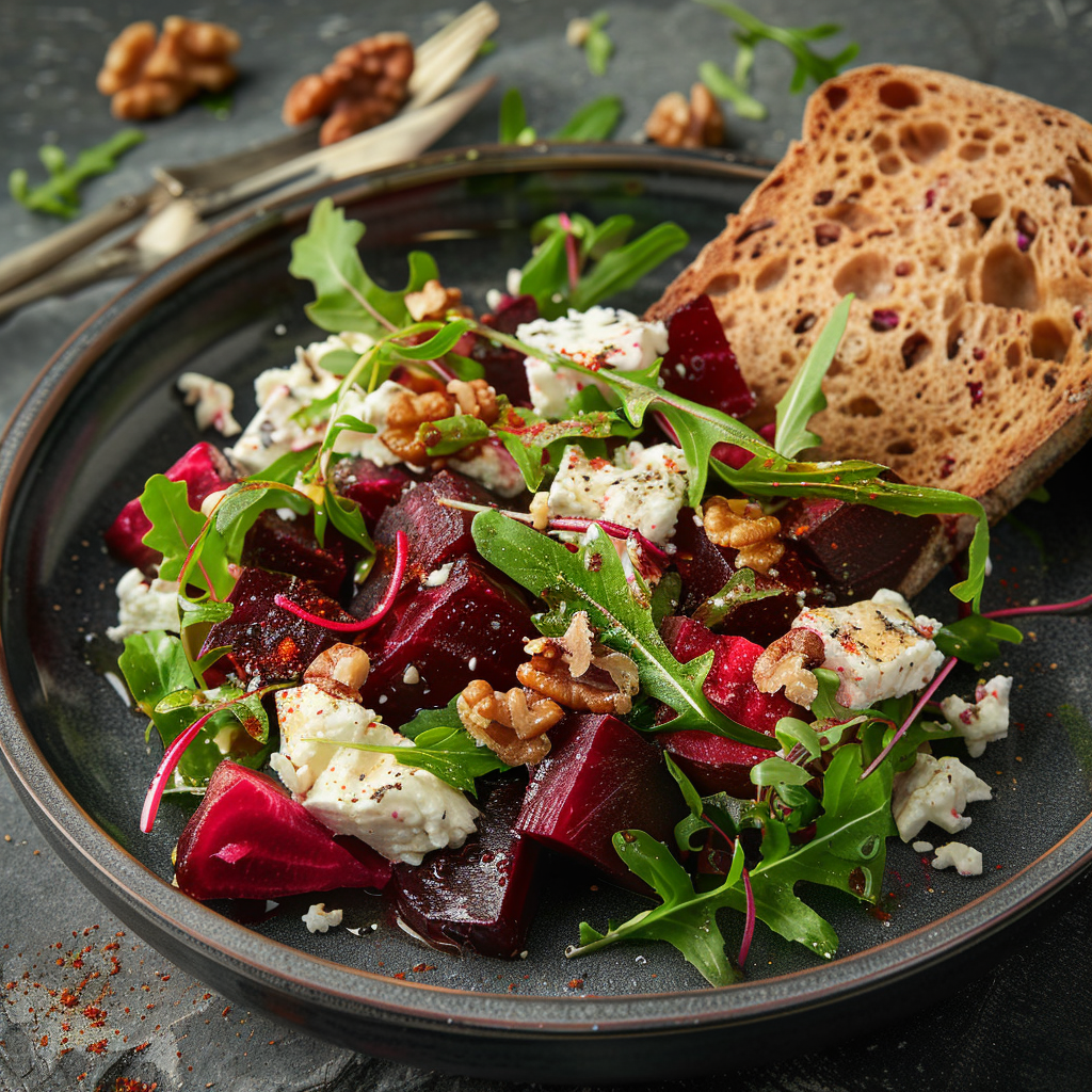 Beet and Goat Cheese Salad with Walnuts