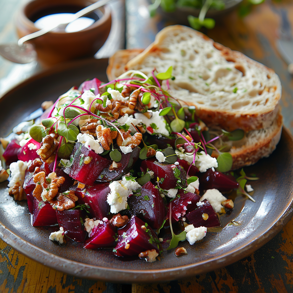Beet and Goat Cheese Salad with Walnuts