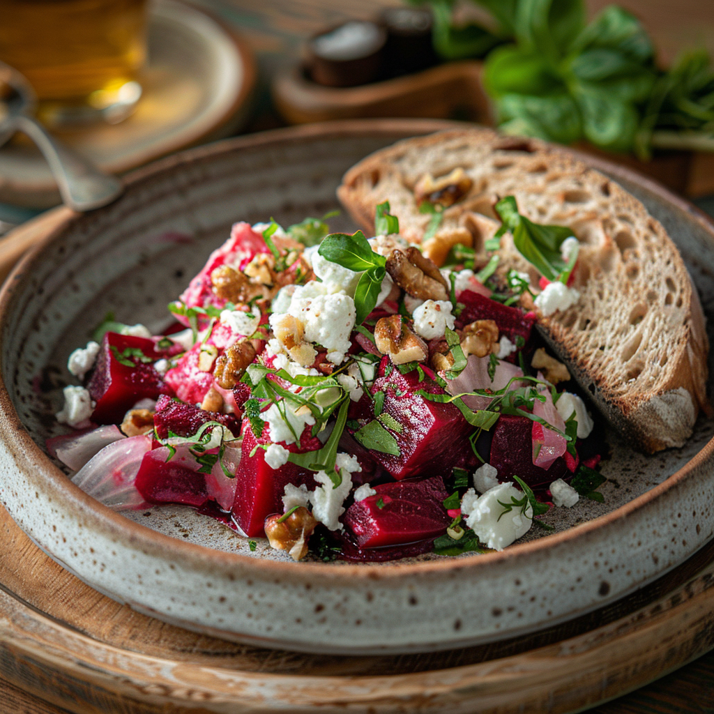 Beet and Goat Cheese Salad with Walnuts