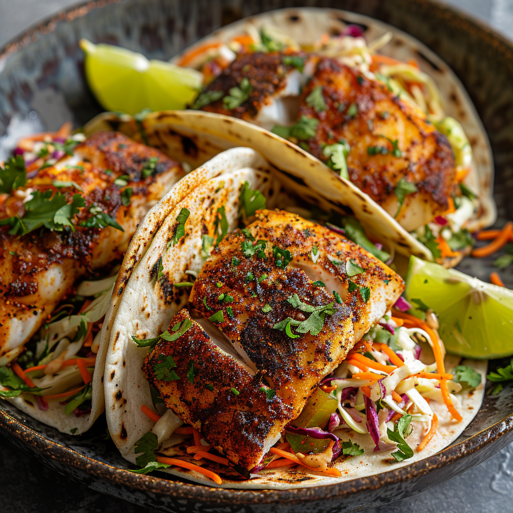 Cajun Blackened Fish Tacos
