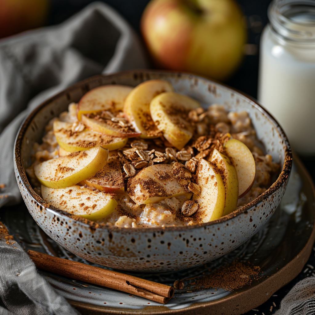Candida Diet Oatmeal with Cinnamon and Apple