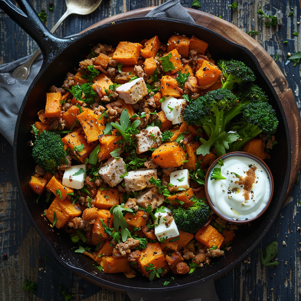 Candida Diet Sweet Potato Hash with Turkey