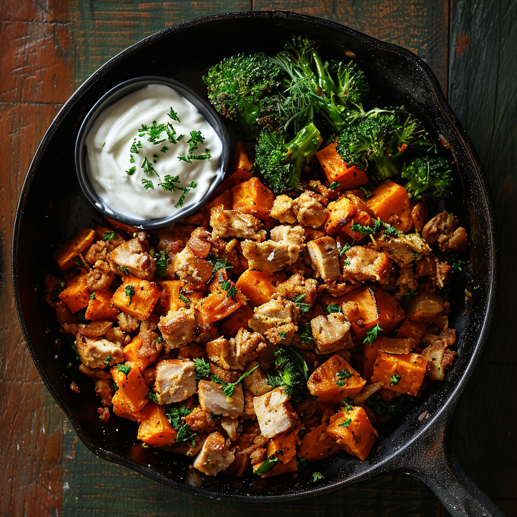 Candida Diet Sweet Potato Hash with Turkey