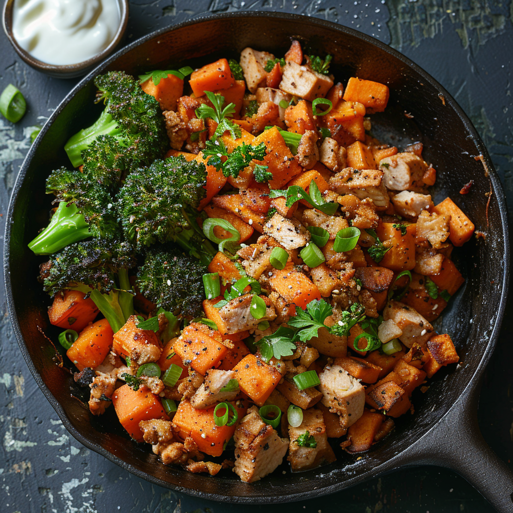 Candida Diet Sweet Potato Hash with Turkey