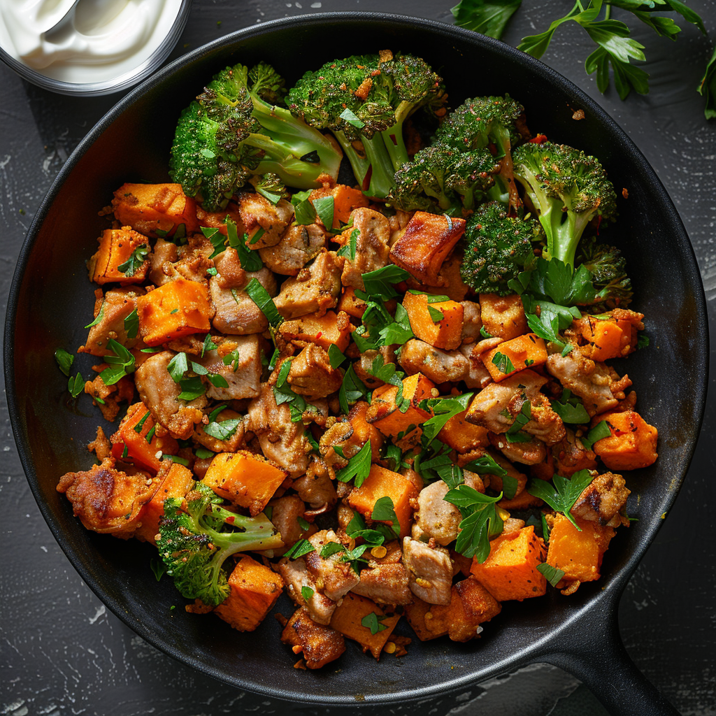 Candida Diet Sweet Potato Hash with Turkey