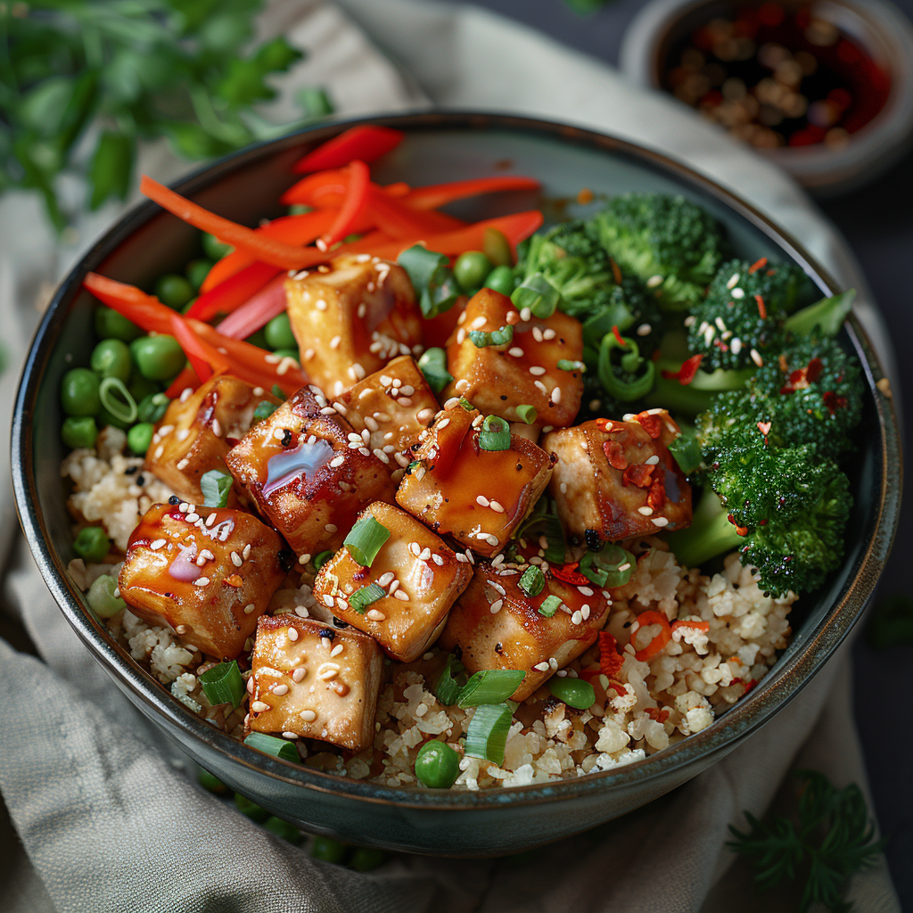 Cauliflower Rice Stir Fry with Tofu