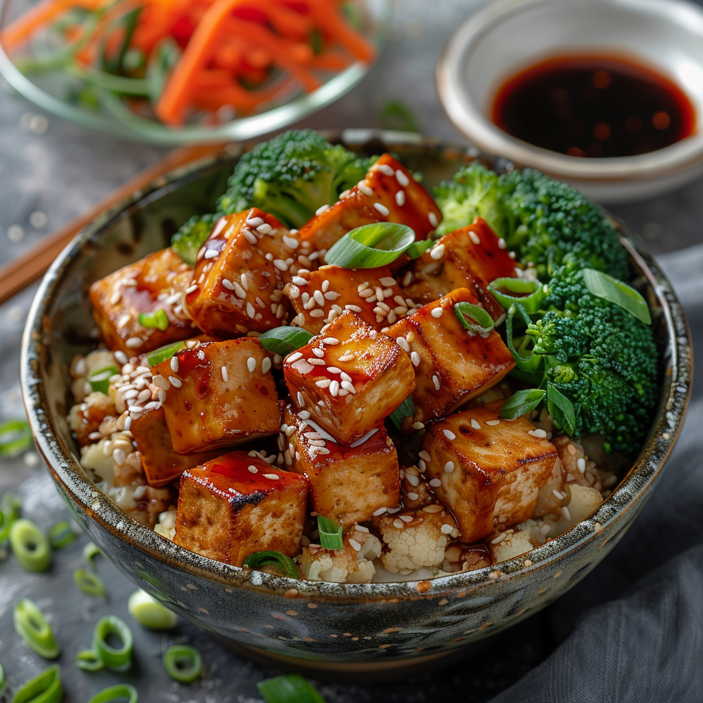 Cauliflower Rice Stir Fry with Tofu