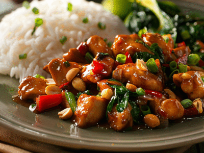 Chinese Kung Pao Chicken with Peanuts: Irresistibly Spicy & Crunchy Delight