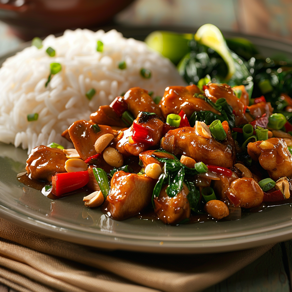 Chinese Kung Pao Chicken with Peanuts